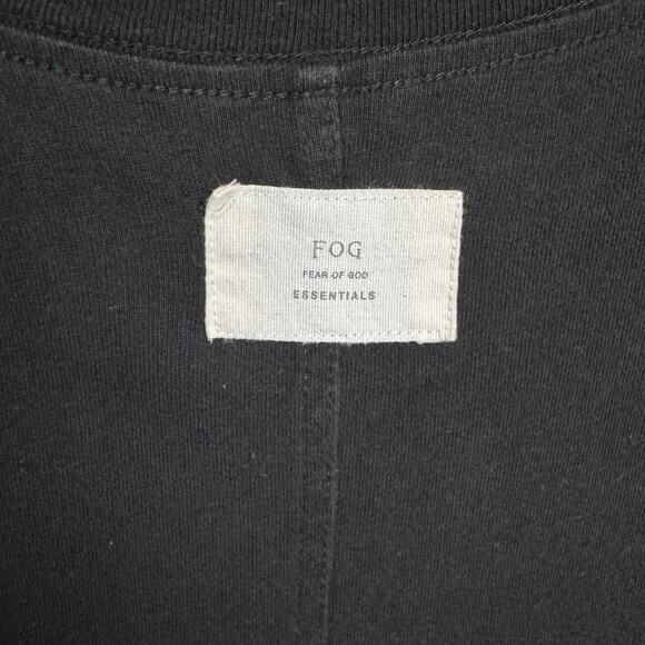 Essentials Fear Of God FOG Oversized Tee Shirt Split Hem Crewneck Black Size XL - Picture 6 of 10